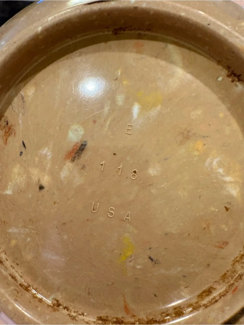 Vintage Texas Ware 118 E Melamine 10” brown Speckled Confetti mixing bowl